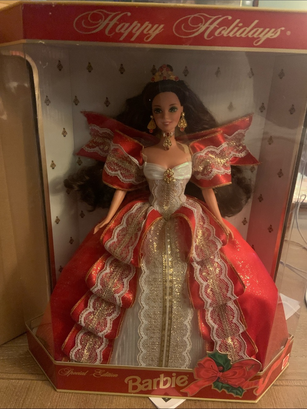 Barbie Holiday Collector Doll in Red, White and Gold Gown